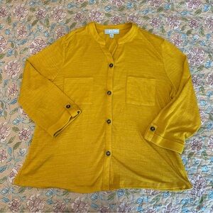 Carolyn Taylor Yellow Button Up Women’s Blouse